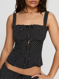 Modern Girl Top Black Polka