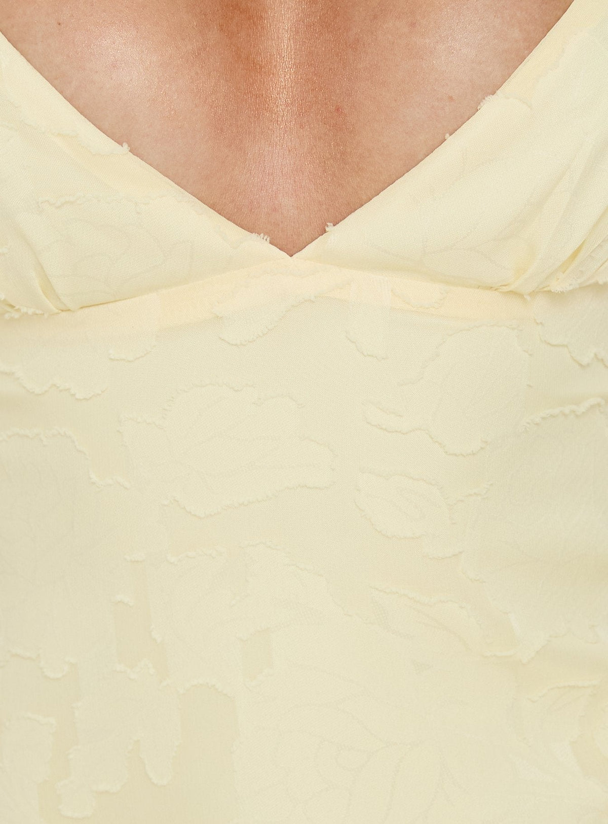 Lyricah Stufenmaxikleid mit Bindebändern Gelb