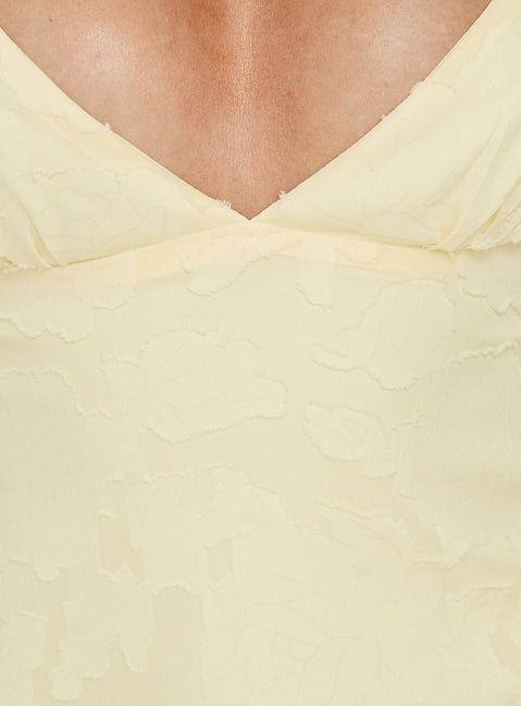 Lyricah Stufenmaxikleid mit Bindebändern Gelb