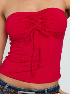 Archway Strapless Top Red