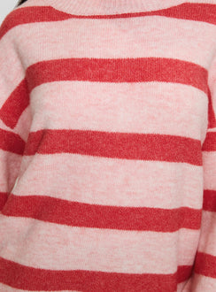 product Princess Polly Ryanna Sweater Pink / Red Stripe 
