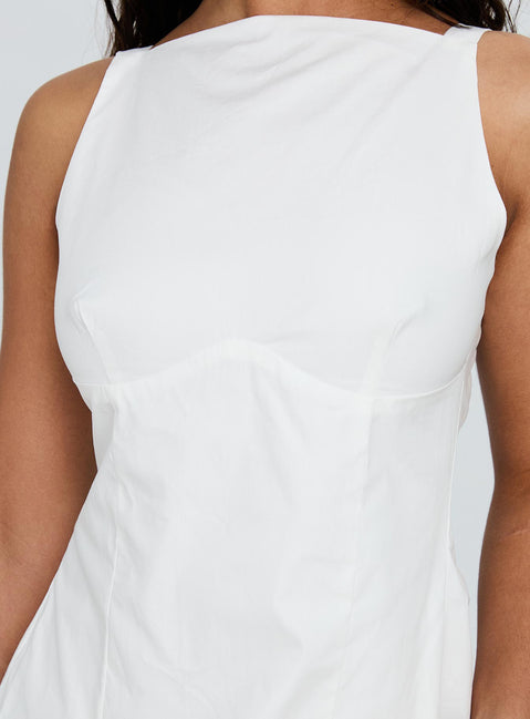 Inner Glow Open Back Top White