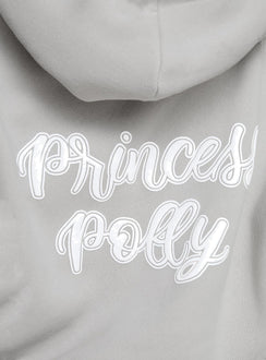 product Princess Polly Princess Polly Hooded Sweatshirt Puff Text Grey 