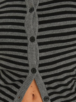 Lauraine Cardigan Grey / Black Stripe
