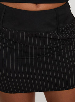 product Princess Polly Christel Pinstripe Skort Black Mini Skirts 