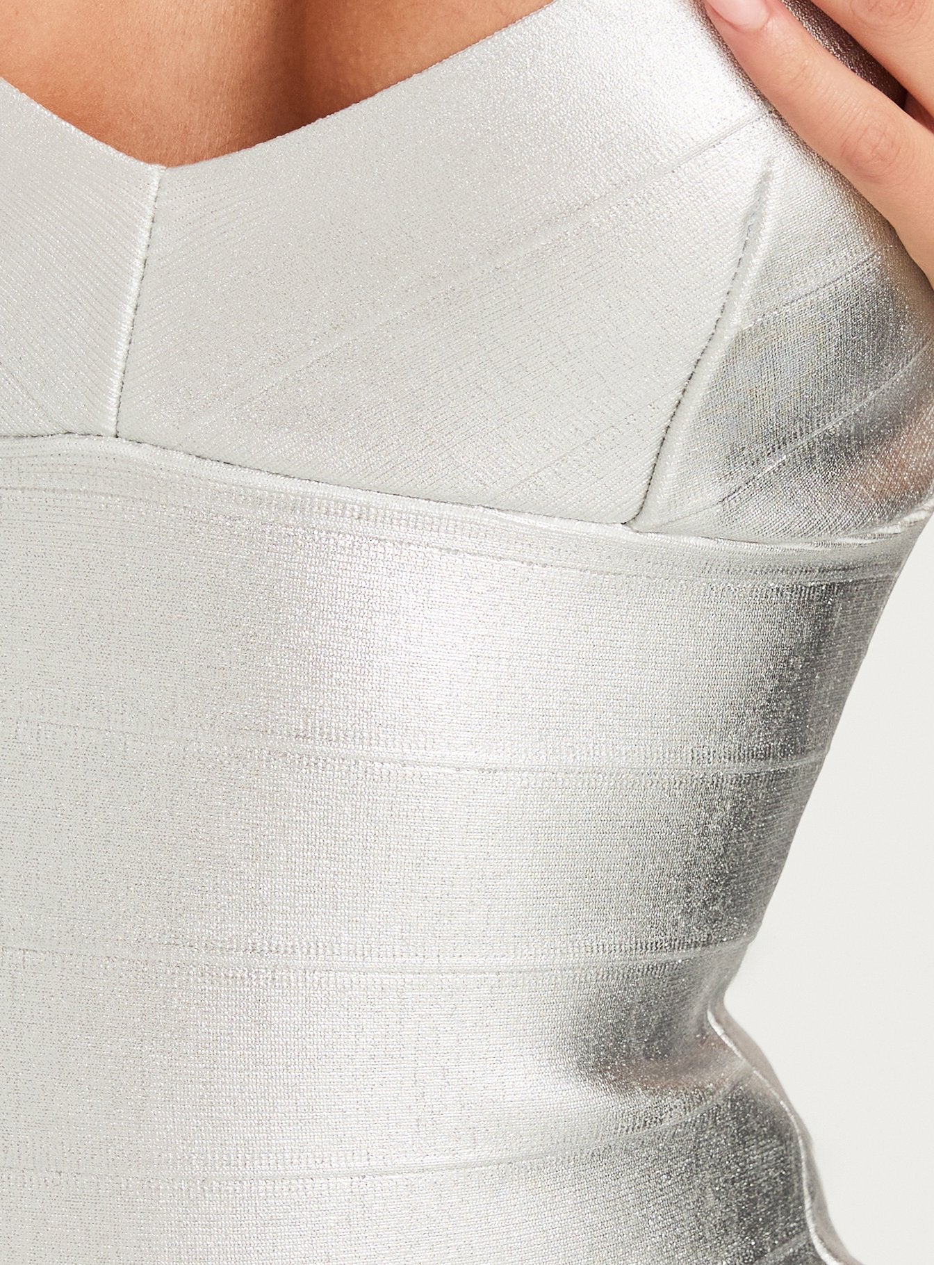Justina Bandage Minikleid Metallic Silber