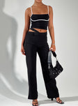 Princess Polly high-rise  Arino Asymmetric Waistband Pants Black