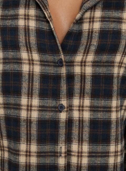 Video Games Long Sleeve Flannel Button Down Top Check Multi