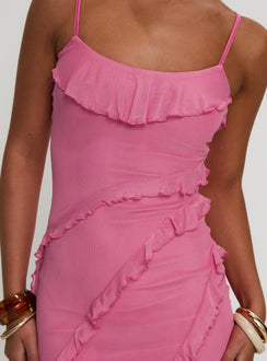 Valerian Frill Maxi Dress Pink