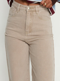 Nicolo High Rise Straight Leg Jeans Concrete