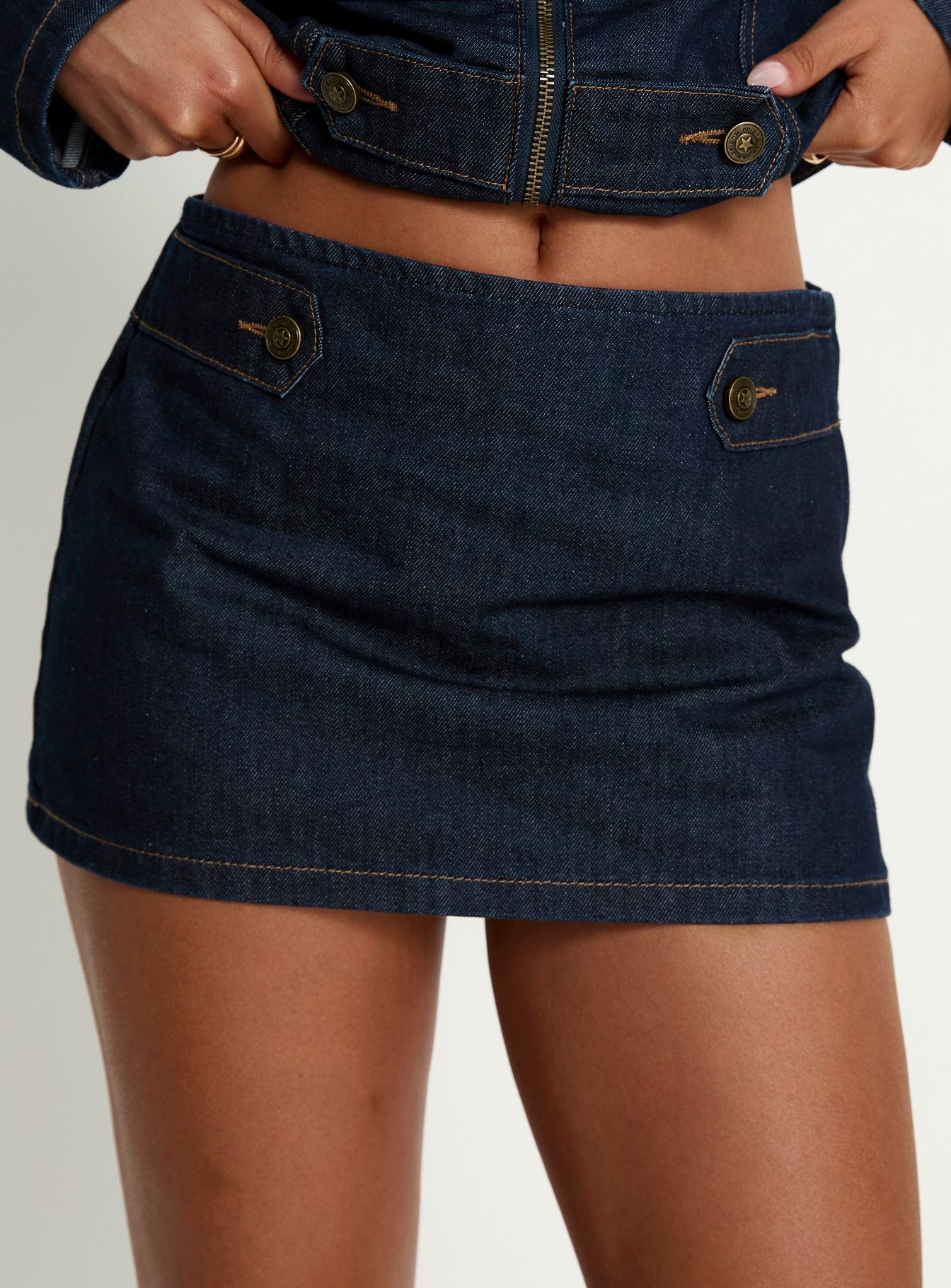 Cristen Cadet Denim Mini Skirt Indigo