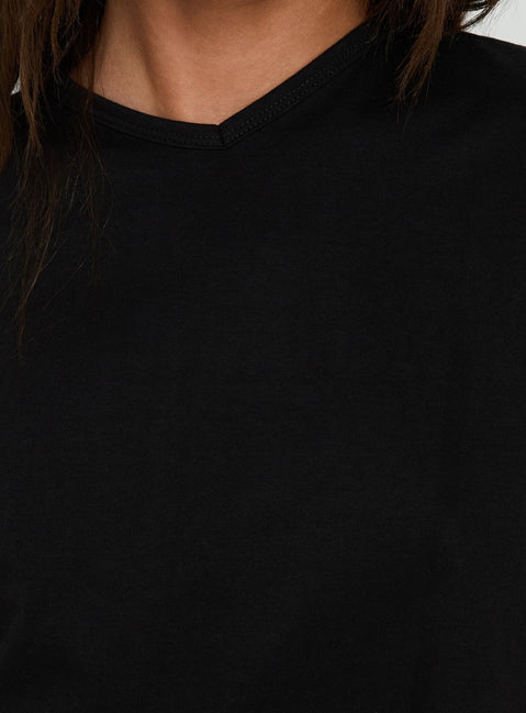 Dealia High V Boxy Tee Black