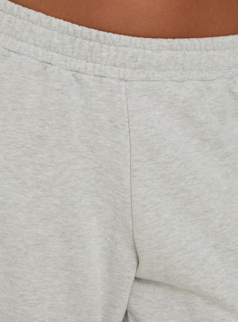 Harleah Wide Cargo Fleece Shorts Grey Marle