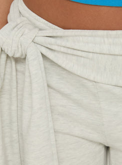 Allena Gaucho Shorts mit Bindedetail Grau Melange