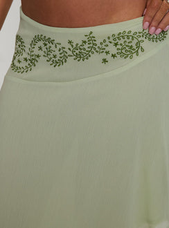 Pappilion Asymmetrical Midi Skirt Sage Petite
