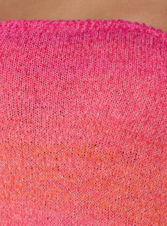 Cesira Strapless Knit Mini Dress Pink Ombre