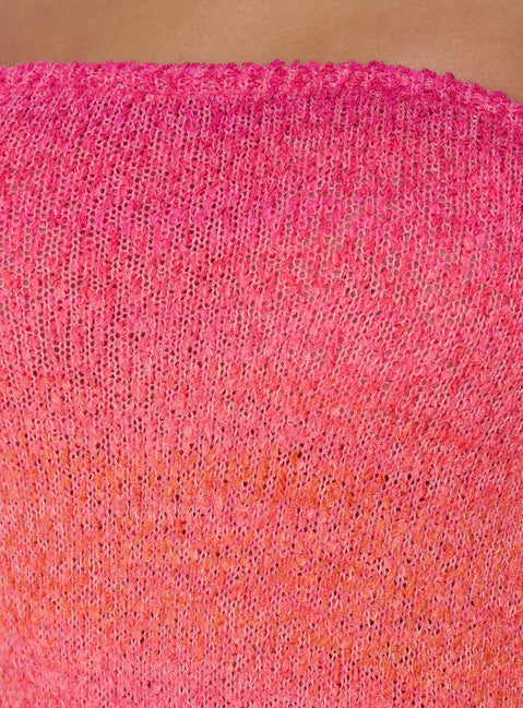 Cesira Strapless Knit Mini Dress Pink Ombre