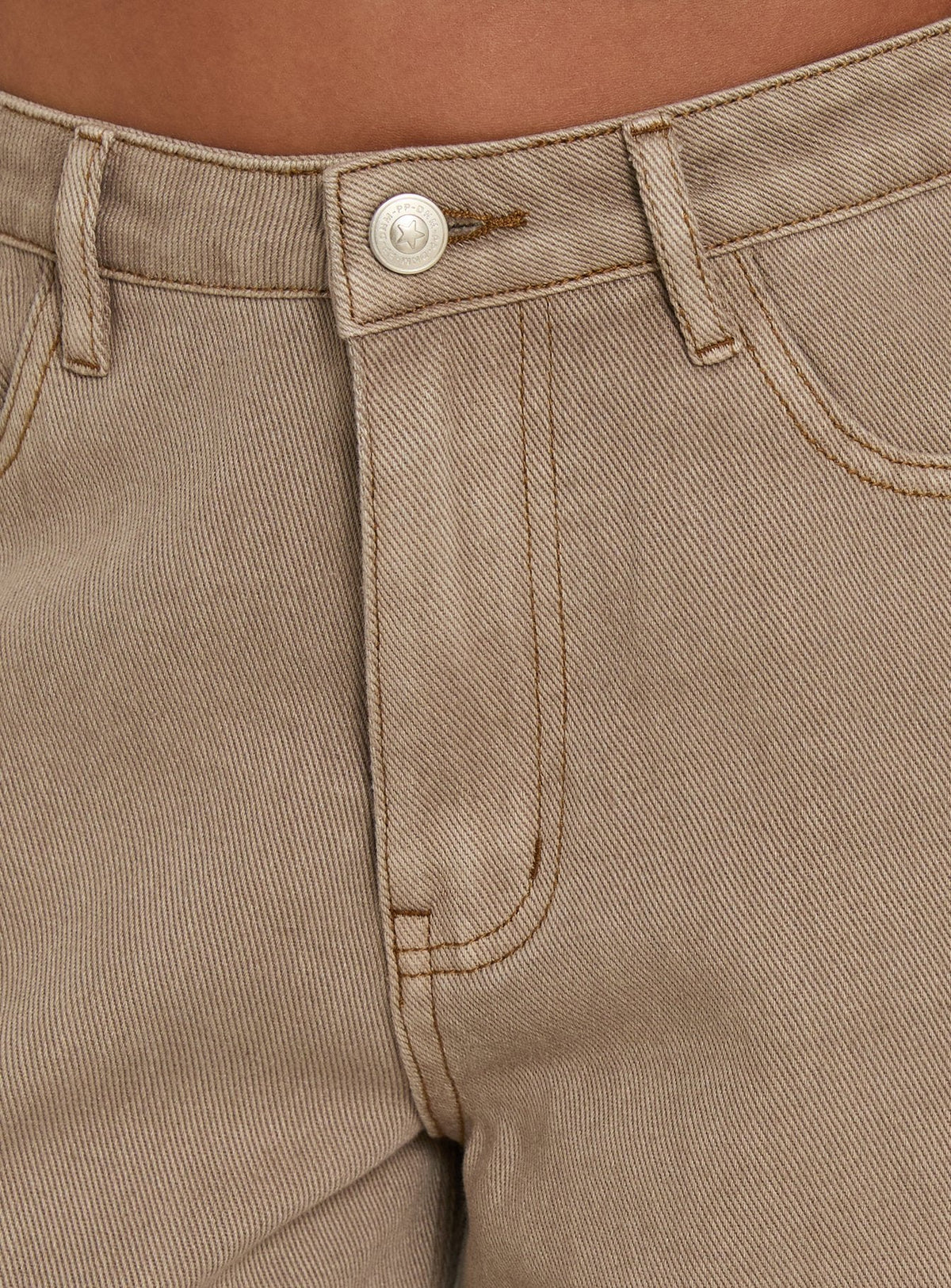 Maryjo Mid Rise Super Baggy Jeans Washed Brown