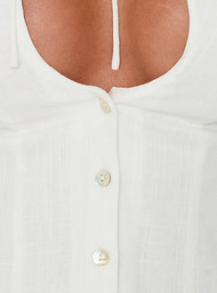 Louisiah Keyhole Top White