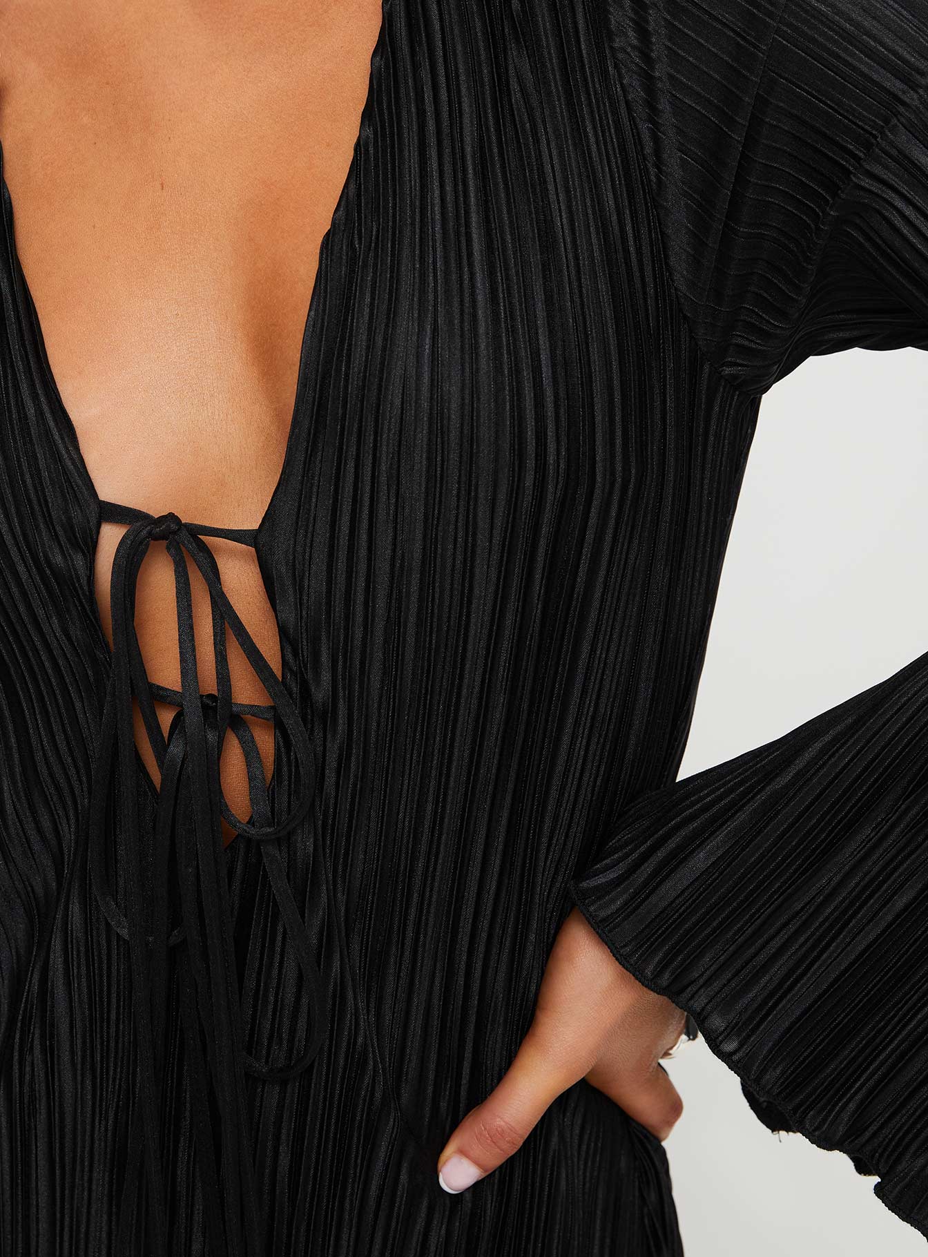 product Princess Polly High Neck High Neck High Neck  Russek Long Sleeve Maxi Dress Black