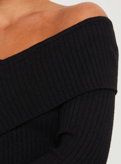 product Princess Polly Full Sleeves Asymmetric Neckline  Nolia Long Sleeve Top Black