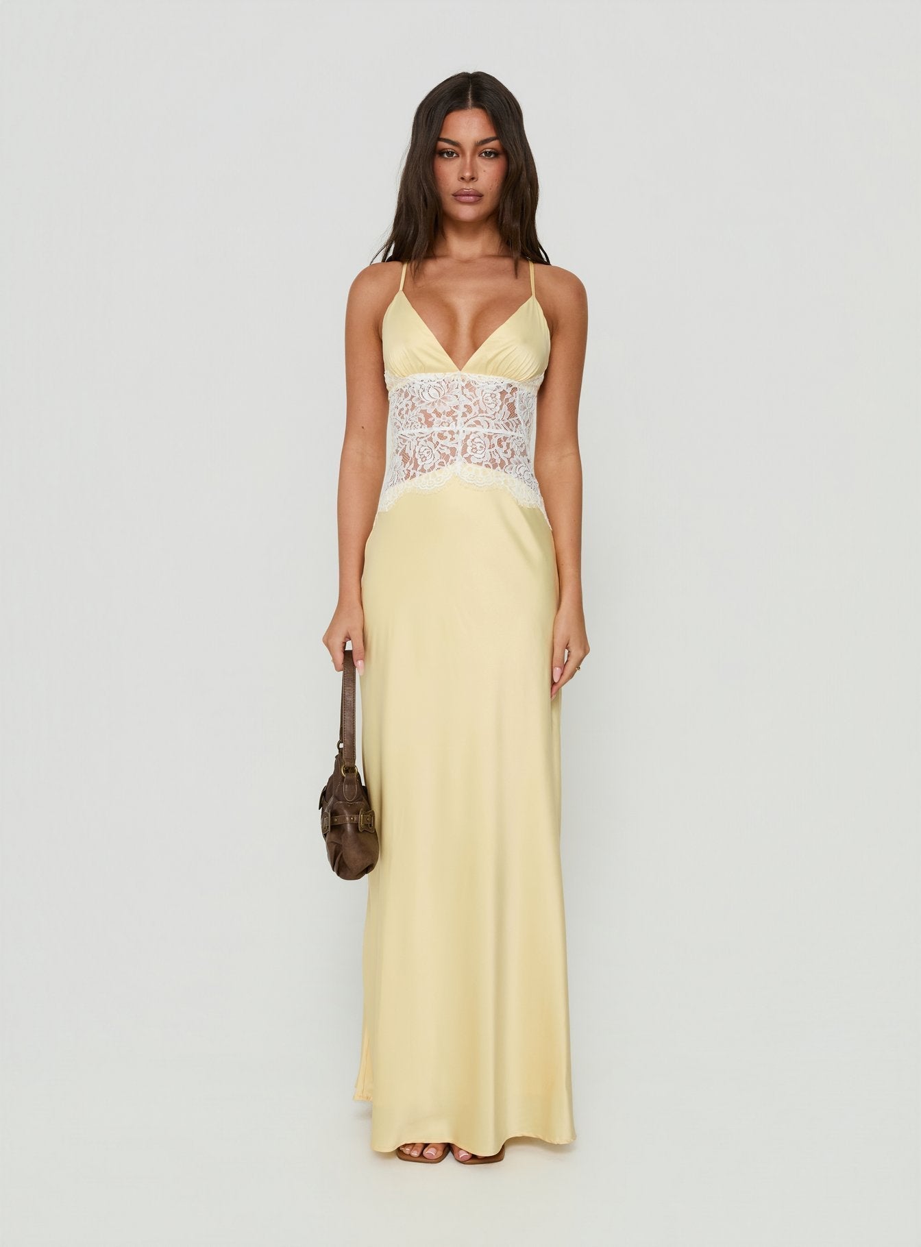 Klairee Halter Lace Maxi Dress Butter