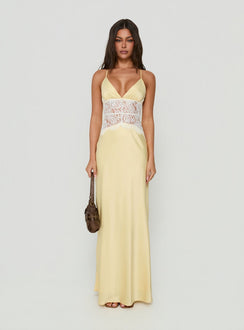 Klairee Halter Lace Maxi Dress Butter
