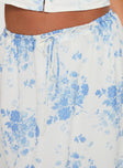 Maxi skirt Floral print, elasticated drawing waistband, flowy relaxed fit