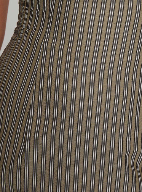 Yumiko Romper Green Stripe Tall