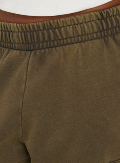 Harleah Wide Cargo Fleece Shorts Brown