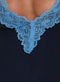 Call My Lover Lace Slip Maxi Dress Navy