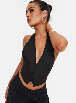 product Princess Polly Sleeveless Scoop Neck  Je Suis Halter Top Onyx