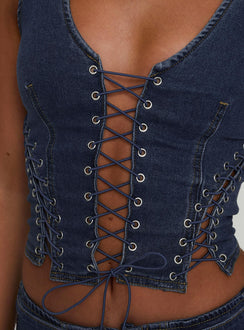 Edenette Top Mid Blue Wash