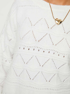 product Princess Polly Pierce Pointelle Sweater Cream Long 