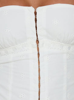 Speechless Lace Trim Strapless Top White
