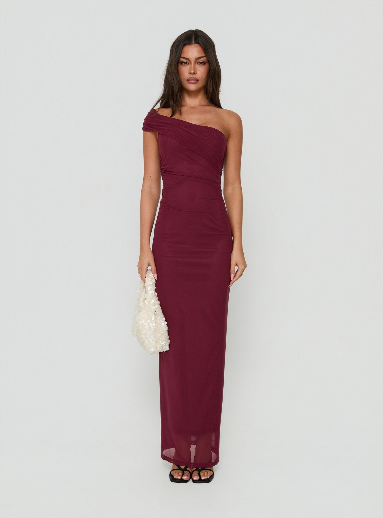 Spritzia One Shoulder Maxi Dress Plum