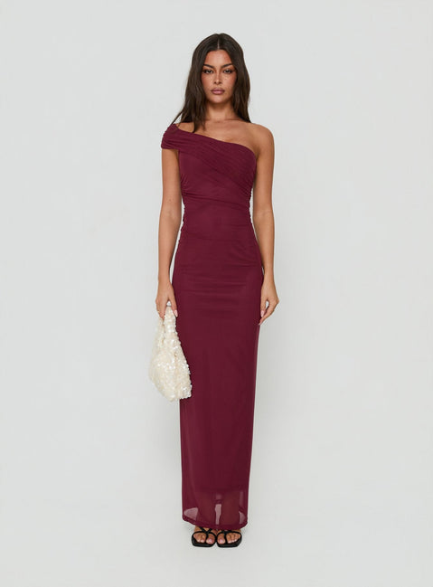 Spritzia One Shoulder Maxi Dress Plum