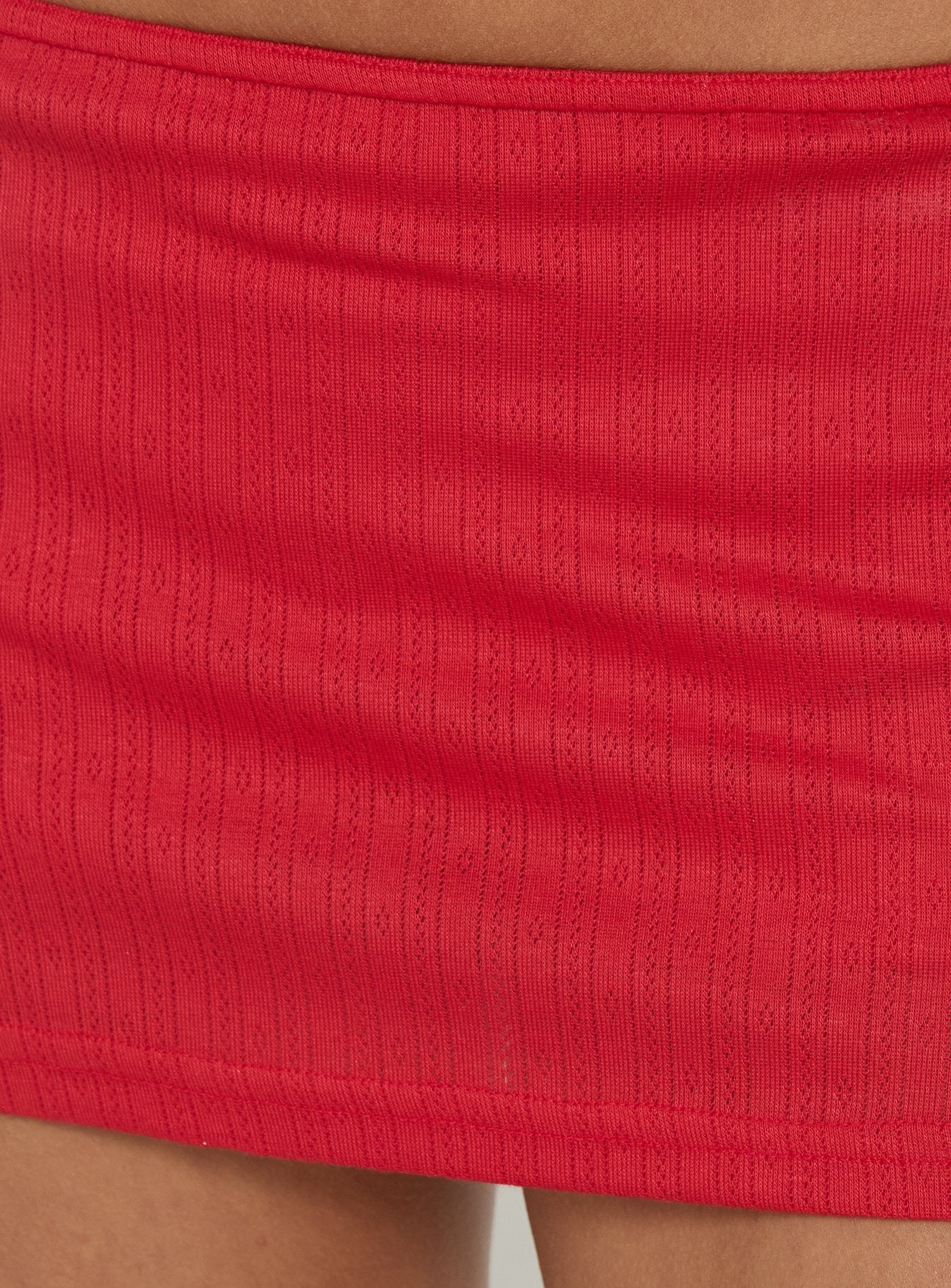 Kizuri Pointelle Low Rise Mini Skort Red