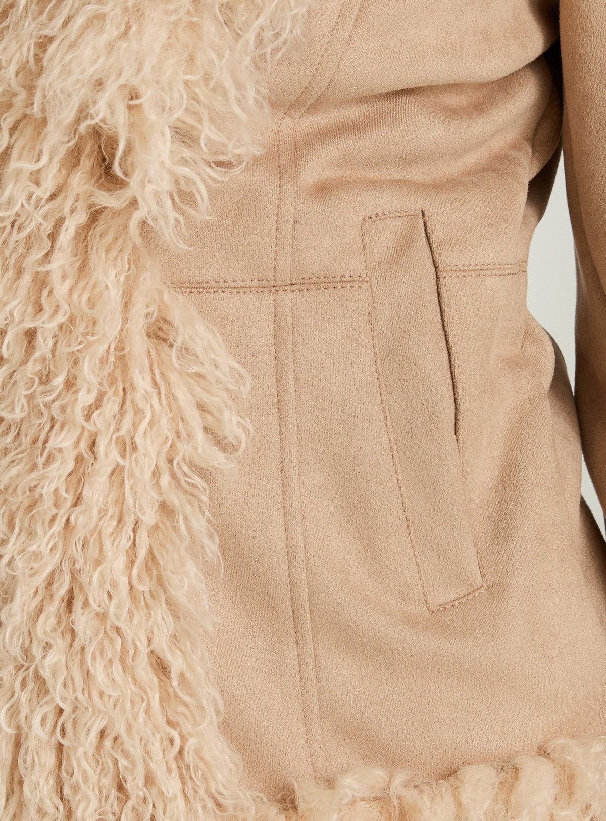 Natassia Faux Fur Jacket Beige