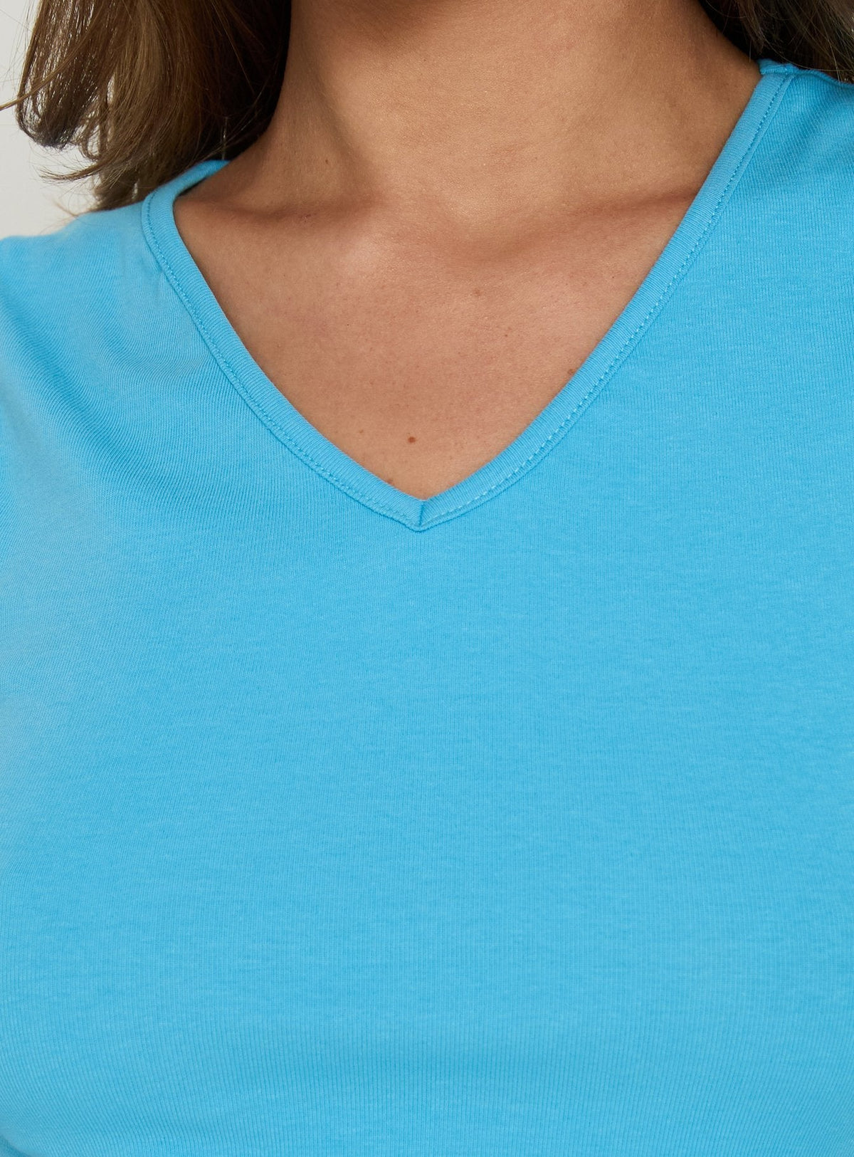 Furthest Thing V Neck Sleeveless Top Cyan