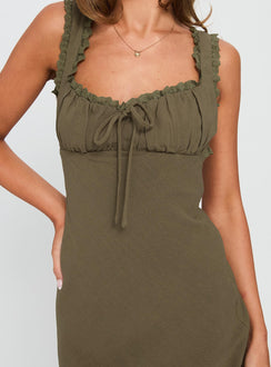Lillette Frill Mini Dress Olive