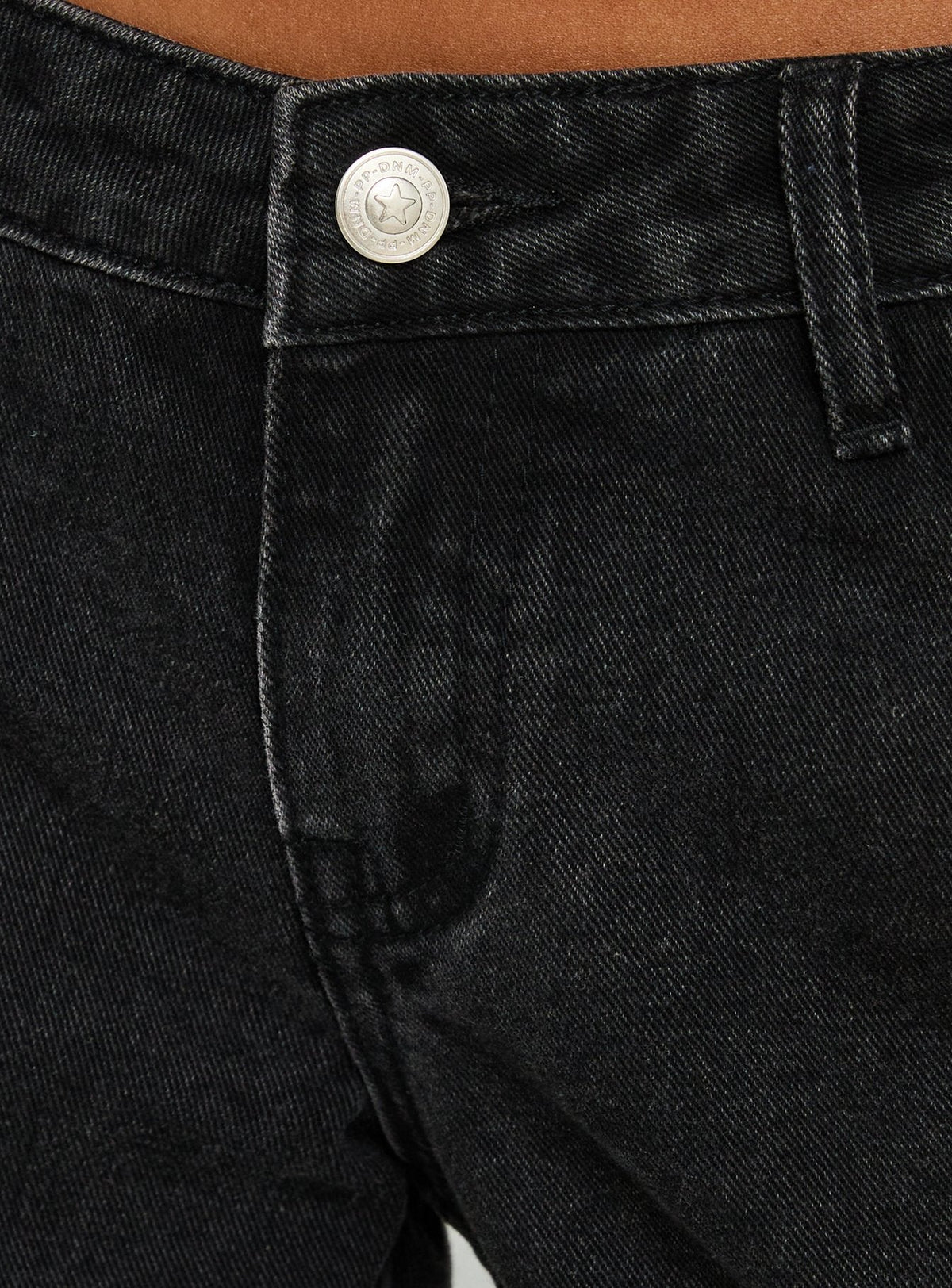 Featuring Picco Ultra Low Rise Wide Leg Jeans Washed Black in womens-jeans with belt detail product