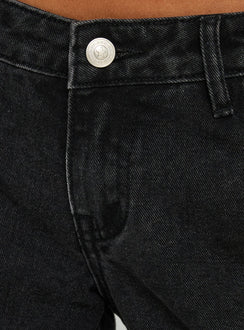 Featuring Picco Ultra Low Rise Wide Leg Jeans Washed Black in womens-jeans with belt detail product