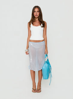 Sidori Transparenter Midirock Blau