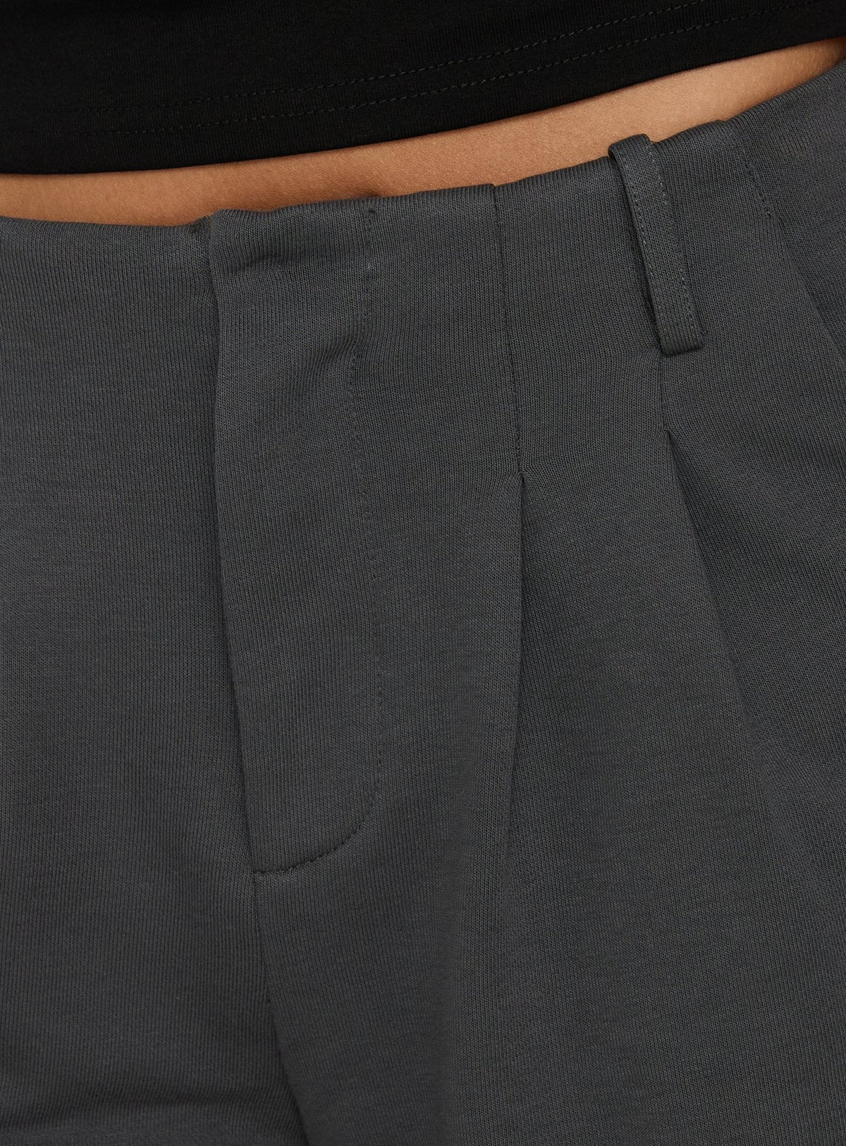 Charlea Fleece Tailored Longling Short Charcoal