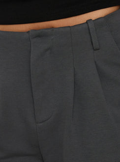 Charlea Fleece Tailored Longling Short Charcoal