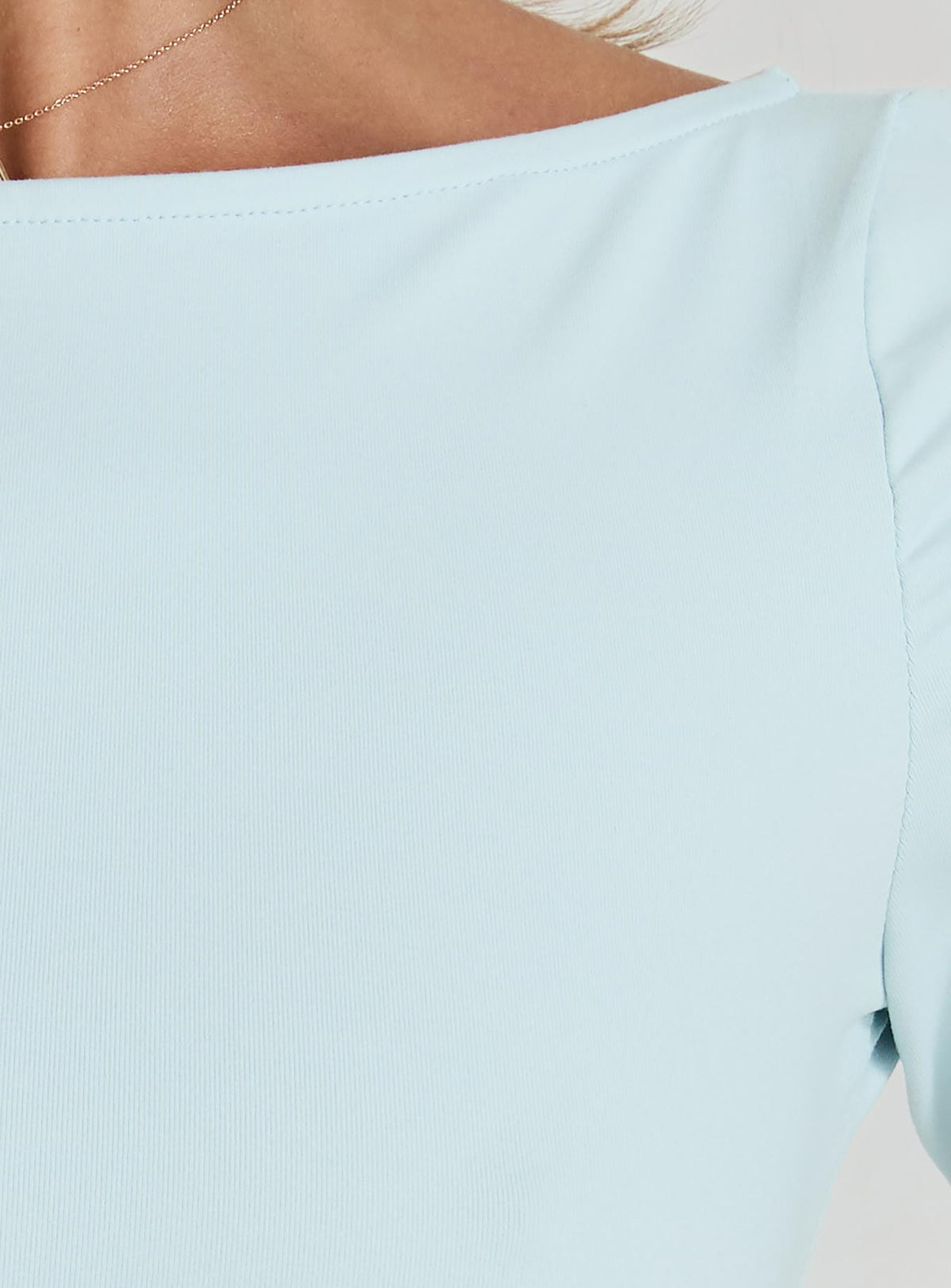 Daily Define U-Boot-Ausschnitt 3/4-Arm-Oberteil Icy Blue