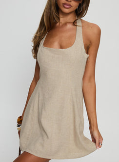 Florelli Halter Mini Dress Oat