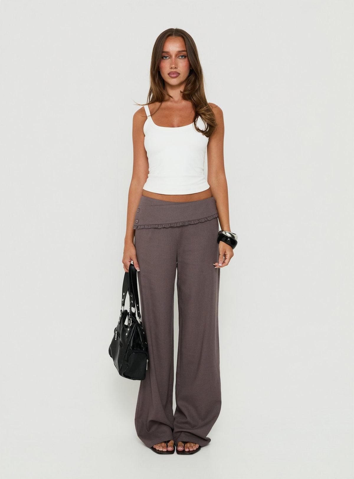 Brea Frill Belted Trousers Iron