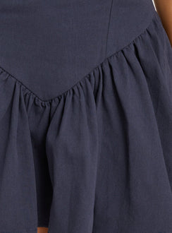 Esatora Halter Flare Mini Dress Navy